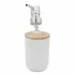 Set completo accessori bagno da appoggio in abs bianco e bamboo Surf