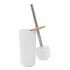 Set completo accessori bagno da appoggio in abs bianco e bamboo Surf