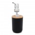 Set completo accessori bagno da appoggio in abs nero e bamboo Surf