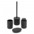Set accessori bagno nero da appoggio dispenser e portaspazzolini in ceramica Cristal
