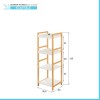 Scaffale per bagno in legno bamboo bianco 4 mensole Tahiti