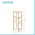 Scaffale per bagno in legno bamboo bianco 4 mensole Tahiti