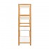 Scaffale per bagno in legno bamboo bianco 4 mensole Tahiti