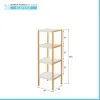 Scaffale per bagno in legno bamboo bianco 4 ripiani Tahiti