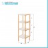 Scaffale per bagno in legno bamboo bianco 4 ripiani Tahiti