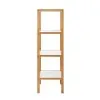 Scaffale per bagno in legno bamboo bianco 4 ripiani Tahiti