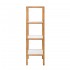 Scaffale per bagno in legno bamboo bianco 4 ripiani Tahiti