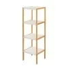 Scaffale per bagno in legno bamboo bianco 4 ripiani Tahiti