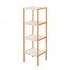 Scaffale per bagno in legno bamboo bianco 4 ripiani Tahiti