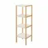 Scaffale per bagno in legno bamboo bianco 4 ripiani Tahiti