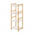 Scaffale per bagno in legno bamboo bianco 4 mensole Tahiti