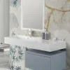 Lavabo sospeso in resina 120 cm vasca sinistra bianco lucido  Loto