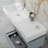 Lavabo sospeso in resina 120 cm vasca sinistra bianco lucido  Loto