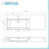 Lavabo sospeso in resina 120 cm vasca sinistra bianco lucido  Loto