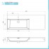 Lavabo sospeso in resina 120 cm vasca sinistra bianco lucido  Loto