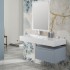Lavabo sospeso in resina 120 cm vasca sinistra bianco lucido  Loto