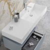 Lavabo sospeso in resina 120 cm vasca destra bianco lucido  Loto