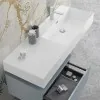 Lavabo sospeso in resina 120 cm vasca destra bianco lucido  Loto