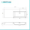 Lavabo sospeso in resina 120 cm vasca destra bianco lucido  Loto