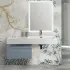 Lavabo sospeso in resina 120 cm vasca destra bianco lucido  Loto