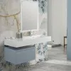 Lavabo sospeso in resina 120 cm vasca destra bianco lucido  Loto