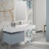 Lavabo sospeso in resina 120 cm vasca destra bianco lucido  Loto