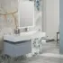 Lavabo sospeso in resina 120 cm vasca destra bianco lucido  Loto