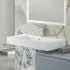 Lavabo sospeso in resina 120 cm bianco lucido  Flute