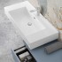 Lavabo sospeso in resina 120 cm bianco lucido  Flute