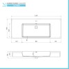 Lavabo sospeso in resina 120 cm bianco lucido  Flute