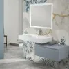 Lavabo sospeso in resina 120 cm bianco lucido  Flute
