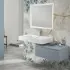 Lavabo sospeso in resina 120 cm bianco lucido  Flute