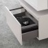 Mobile bagno sospeso 60 cm grigio perla lavabo 120 sinistro e specchio Iside