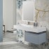 Mobile bagno sospeso 60 cm blu pastello lavabo 120 sinistro e specchio LED Iside