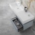 Mobile bagno sospeso 60 cm blu pastello lavabo 120 sinistro e specchio LED Iside