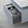 Mobile bagno sospeso 60 cm blu pastello lavabo 120 sinistro e specchio LED Iside
