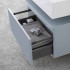 Mobile bagno sospeso 60 cm blu pastello lavabo 120 sinistro e specchio LED Iside