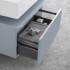 Mobile bagno sospeso 60 cm blu pastello lavabo 120 destro e specchio Iside
