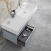 Mobile bagno sospeso 60 cm blu pastello lavabo 120 destro e specchio LED Iside