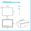 Mobile bagno sospeso 60 cm blu pastello lavabo 120 destro e specchio LED Iside