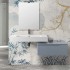 Mobile bagno 80 cm blu pastello lavabo 120 cm Flute e specchio a filo Iside