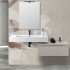 Mobile bagno 80 cm grigio perla lavabo 120 cm Flute e specchio a filo Iside