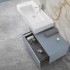 Mobile bagno 80 cm blu pastello lavabo 120 cm Flute e specchio LED Iside