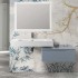 Mobile bagno 80 cm blu pastello lavabo 120 cm Flute e specchio LED Iside