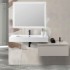Mobile bagno 80 cm grigio perla lavabo 120 cm Flute e specchio LED Iside