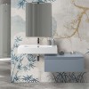 Mobile bagno 80 cm blu pastello lavabo sospeso 100 cm Lodi  e specchio Iside