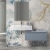 Mobile bagno 80 cm blu pastello lavabo sospeso 100 cm Lodi  e specchio Iside