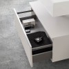 Mobile bagno 80 cm grigio perla lavabo sospeso 100 cm e specchio LED Iside
