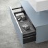 Mobile bagno  80 cm blu pastello lavabo sospeso e specchio Iside