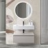 Mobile bagno 80 cm grigio perla lavabo sospeso e specchio LED Iside